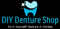 Logo for DIY Denture Shop in teal blue with tooth above letters 